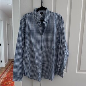 J Crew Blue and White Gingham Shirt
